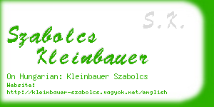 szabolcs kleinbauer business card